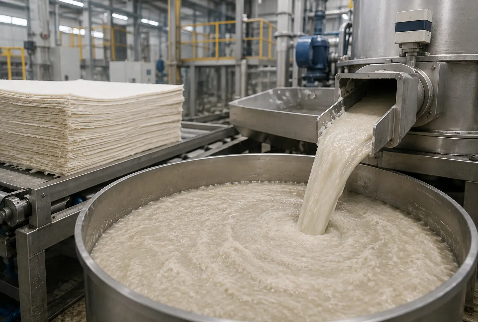 Bagasse pulp preparation and slurry refinement process