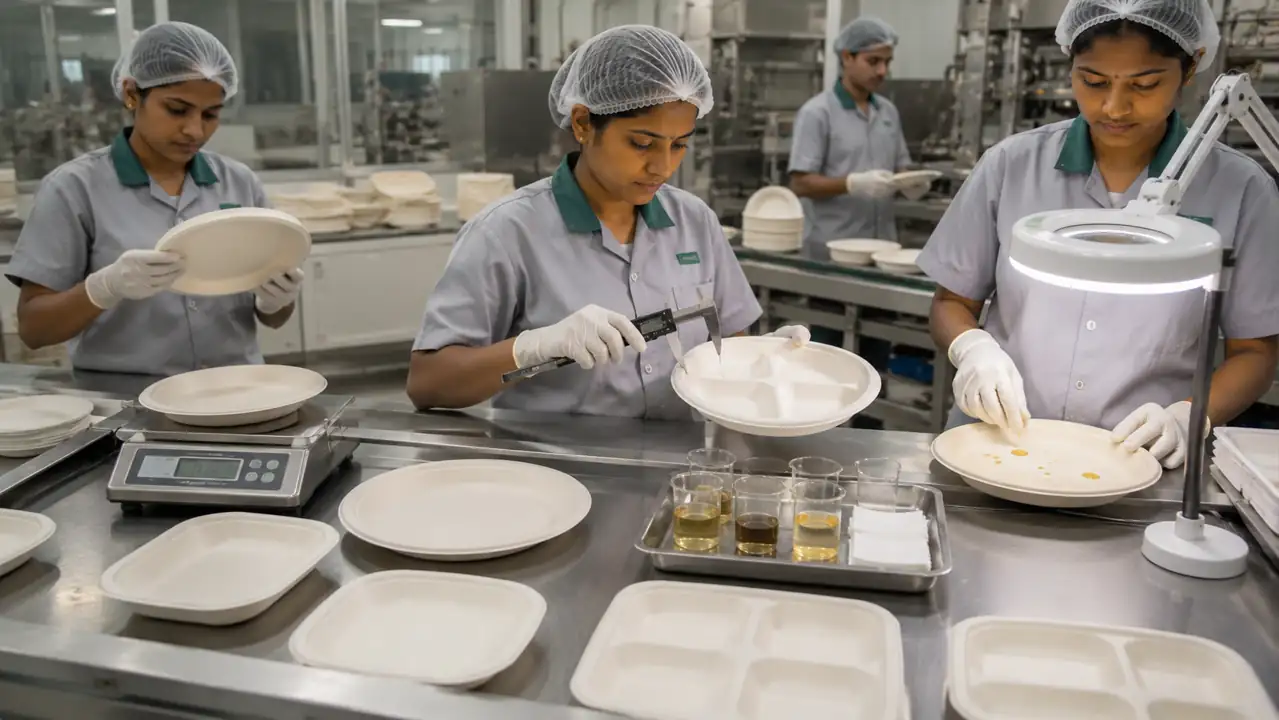 Quality inspection and finishing of bagasse products