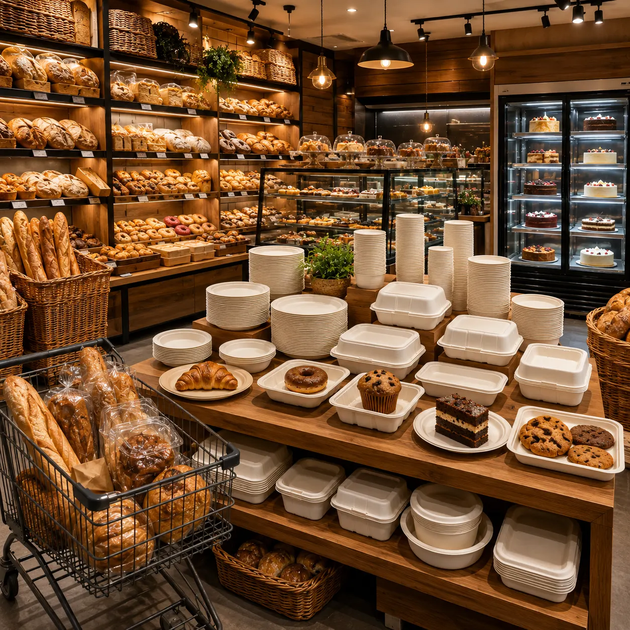 Elegant bakery bagasse packaging