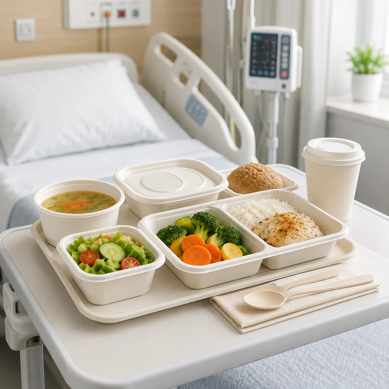 Sustainable hospital food service packaging