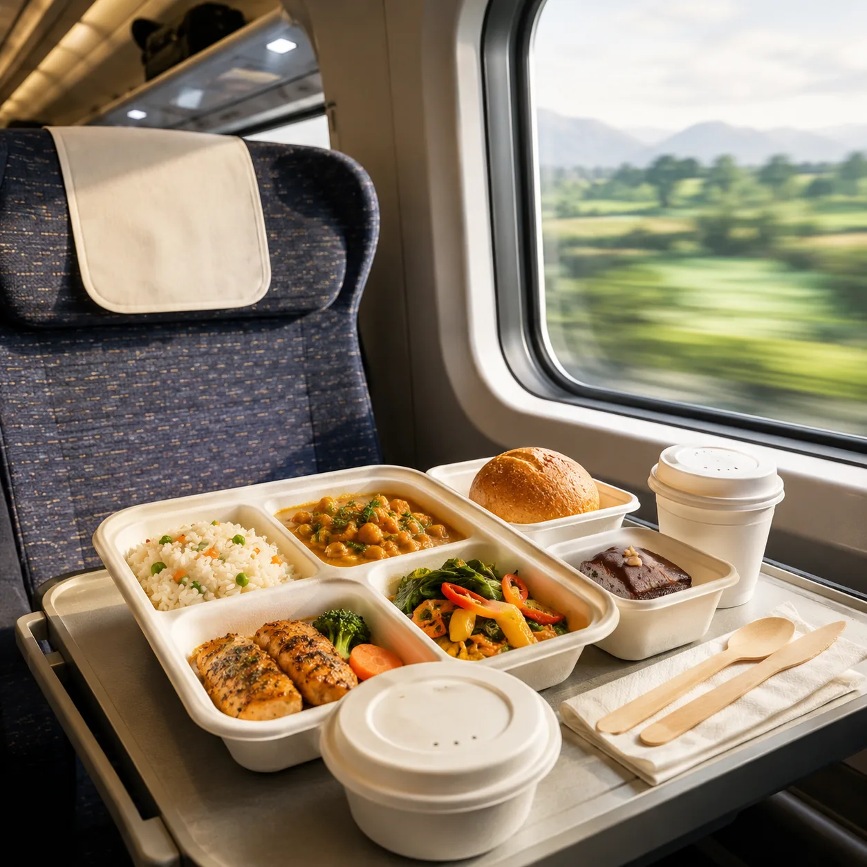 Railway onboard dining packaging