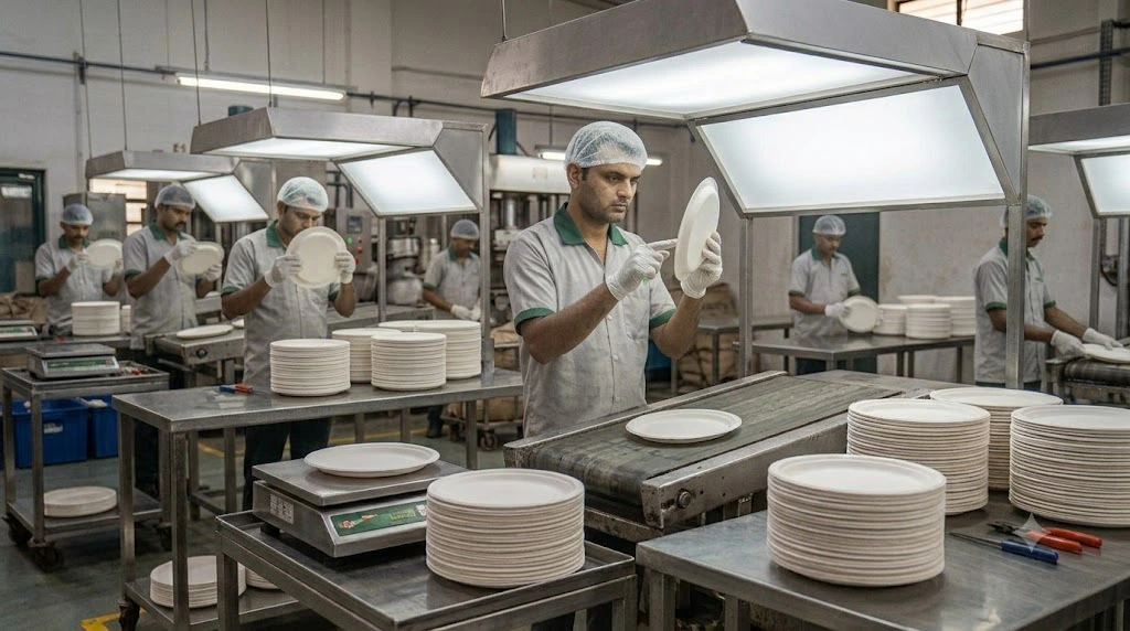 Canepulp bagasse tableware molding and finishing process
